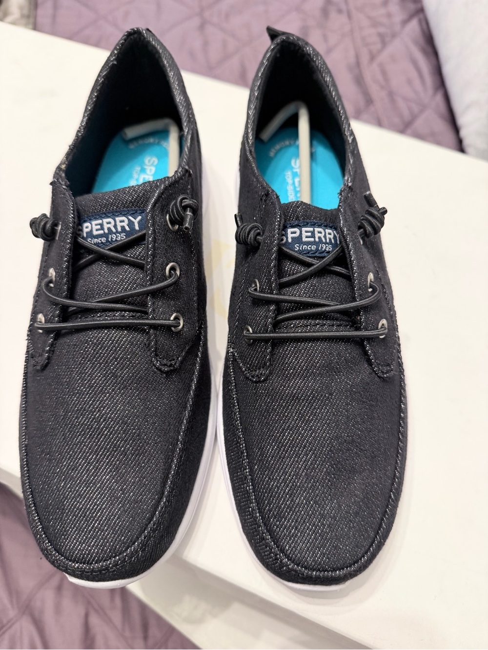 Sperry Girl’s Black Canvas Lace-Up Boat Shoes
